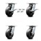 Service Caster 6 Inch Polyolefin Caster Set with Ball Bearing 4 Swivel Lock and 2 Brake SCC SCC-35S620-POB-SLB-BSL-2-BSL-2 - alternate 1